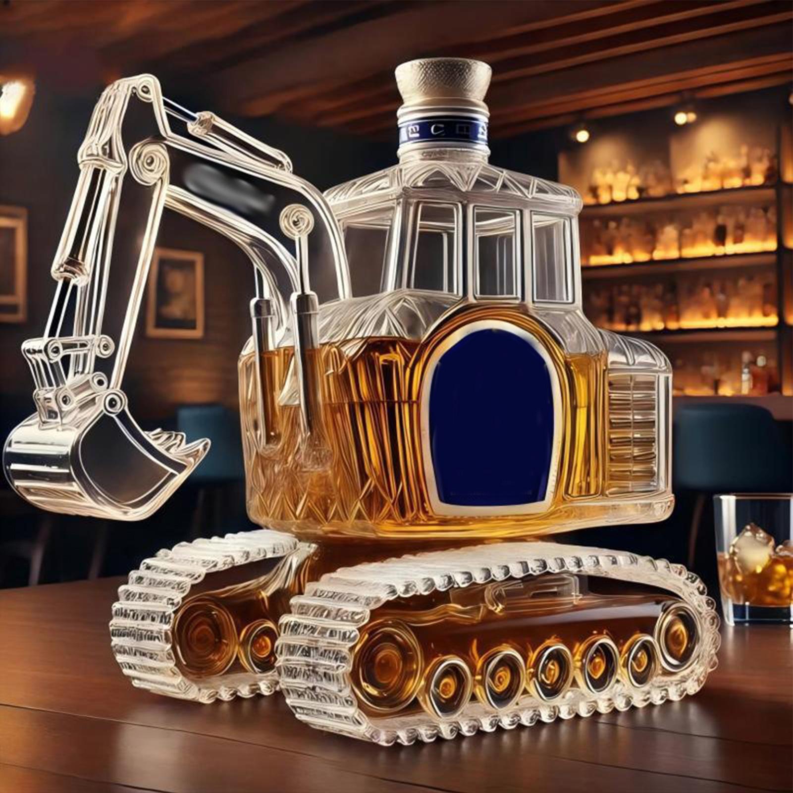 Home Bar Supplies - Heavy-Duty Excavator Whiskey Decanter Premium Craftsmanship