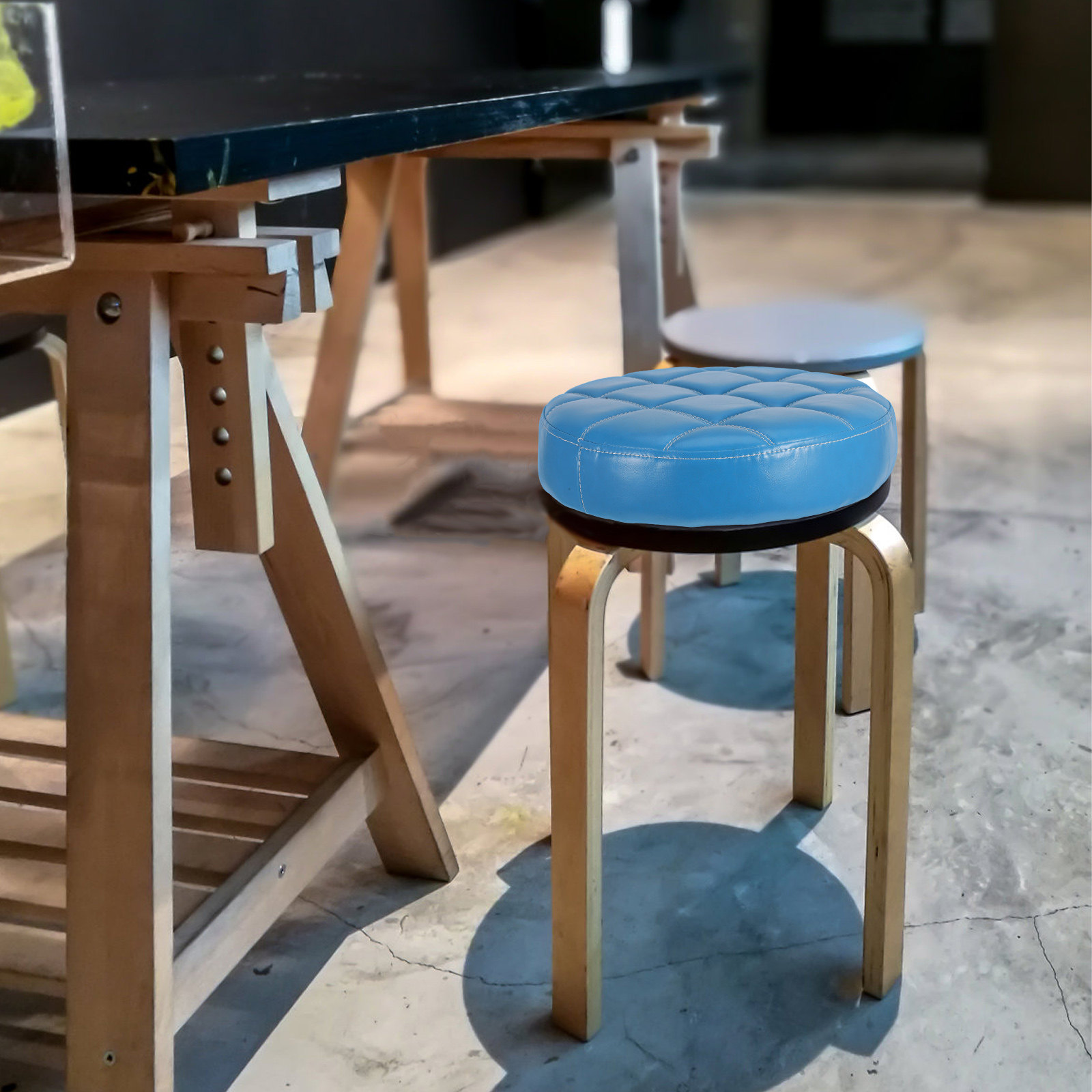 PU Round Stool Seat Cushion Re - Home Bar Seating 评论和价格