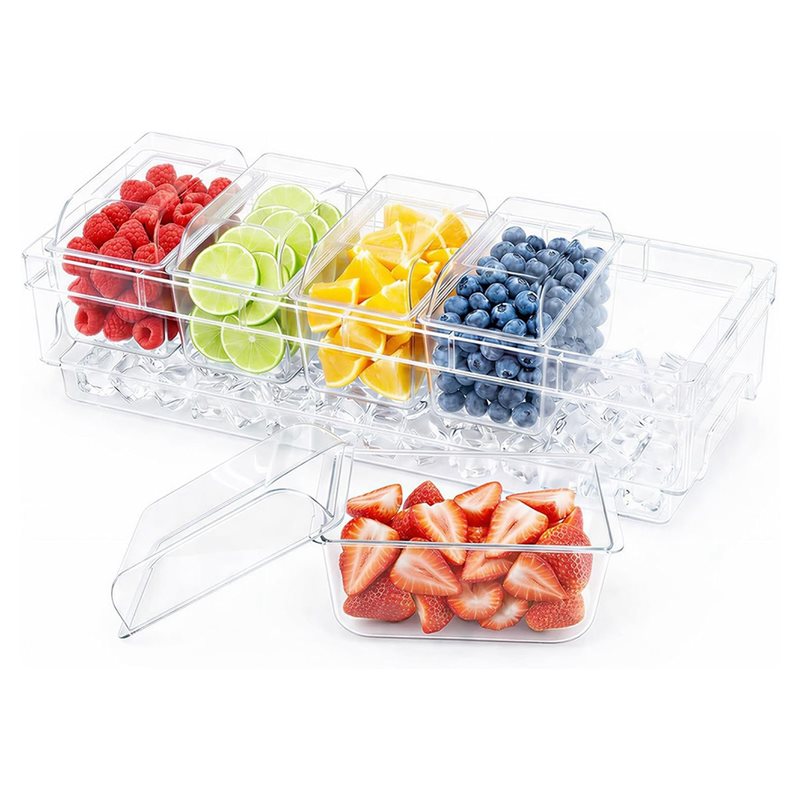 AB66-Chilled Condiment Contain - Garnish Tray Set 评论和价格
