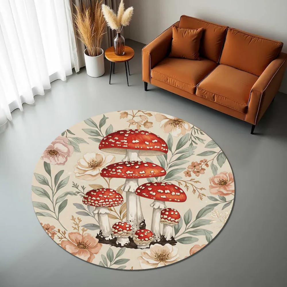 Whimsical Mushroom Round Rug C - Home Bar Lounge 评论和价格