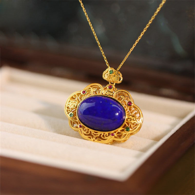 Classical lapis lazuli necklac - Bar Cart Gold 评论和价格