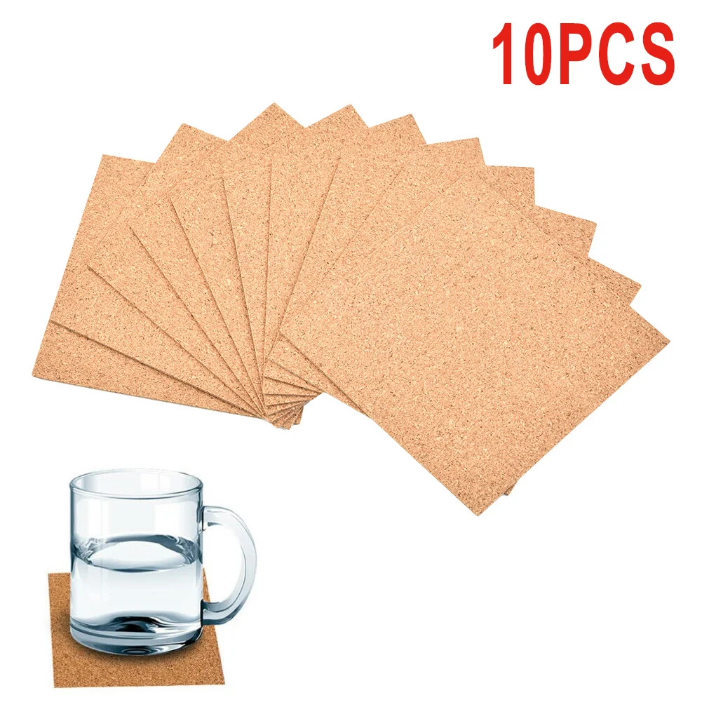10Pcs Cork Coasters Square Cor - Home Bar Supplies 评论和价格