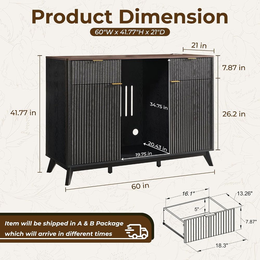 60 Coffee Bar Cabinet with Min - Home Bar And Fridge 评论和价格
