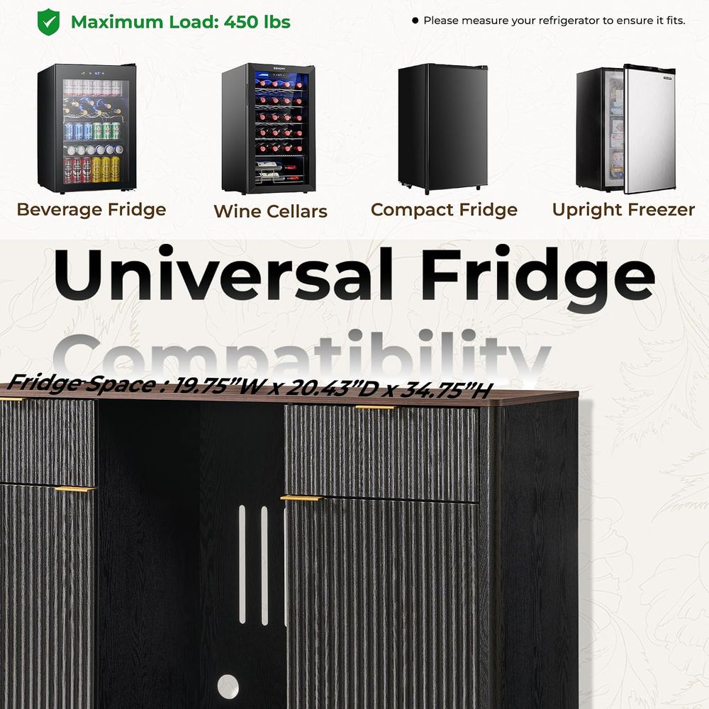 60 Coffee Bar Cabinet with Min - Home Bar And Fridge 评论和价格