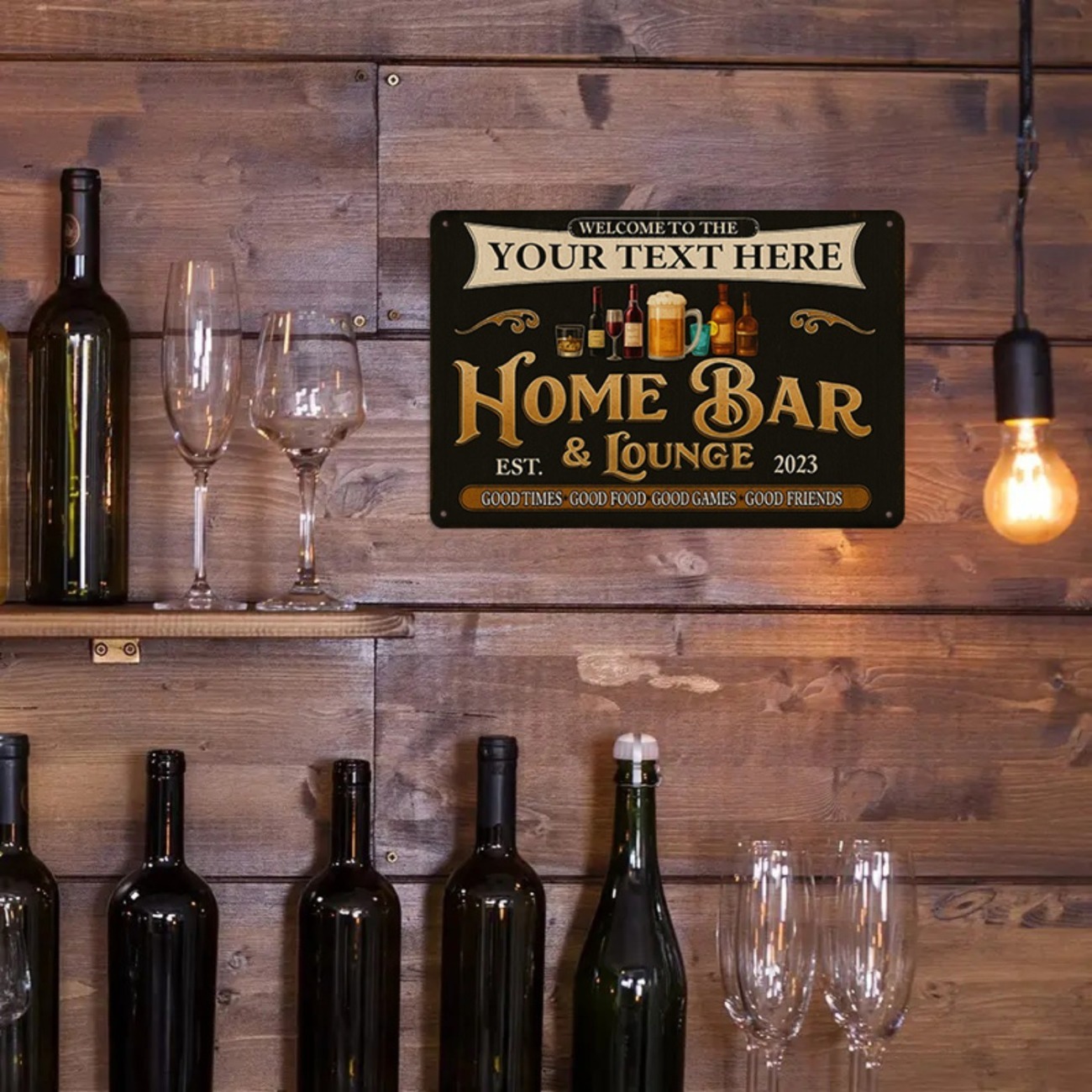 Personalized Custom Vintage Ho - Home Bar Lounge 评论和价格