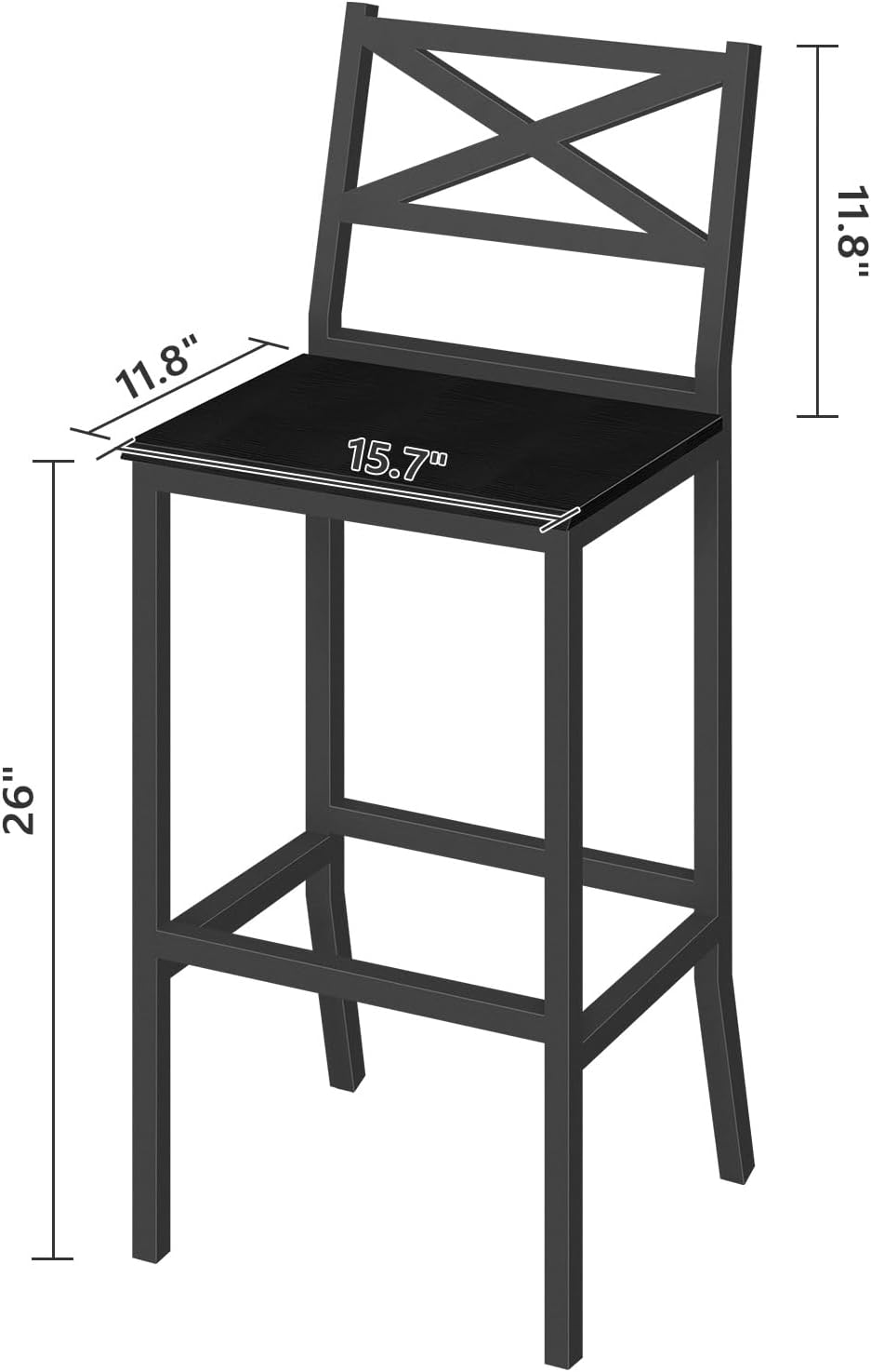 Bar Stools, Set of 2 Bar Chair - Home Bar And Counter 评论和价格