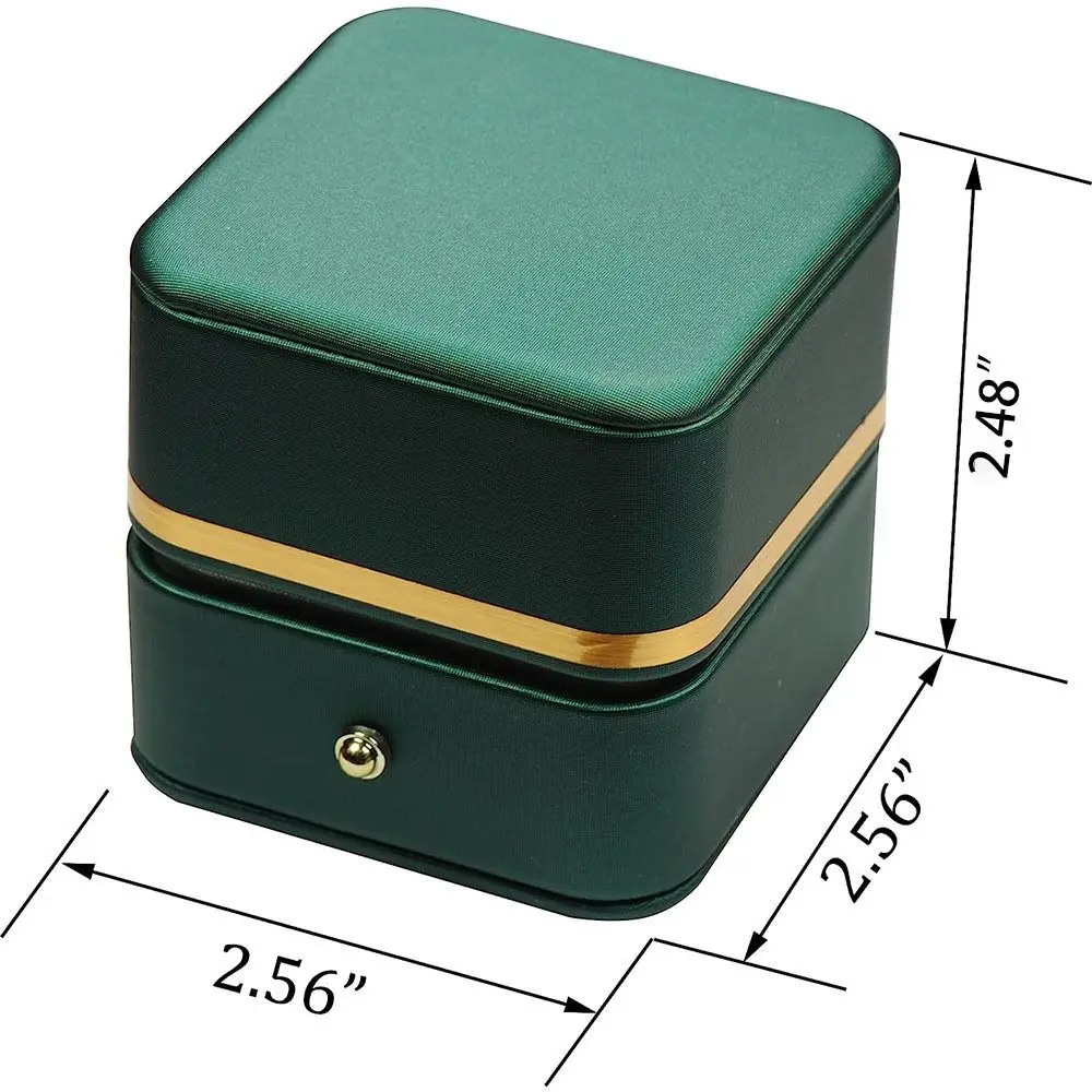 Fashion PU Leather Square Ring - Bar Cart Gold 评论和价格