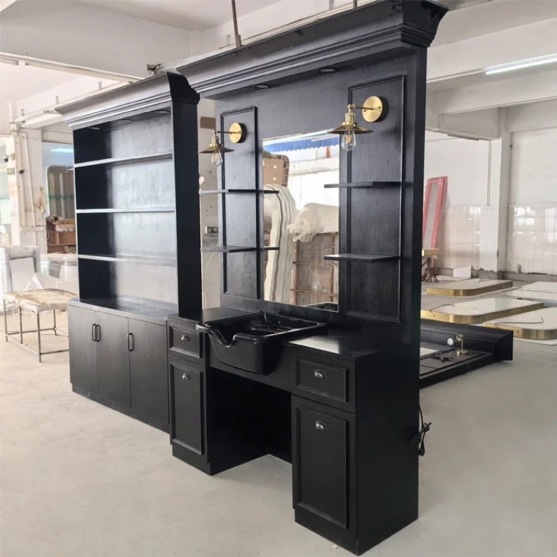 custom.Modern Black Wood Barbe - Home Barbershop 评论和价格