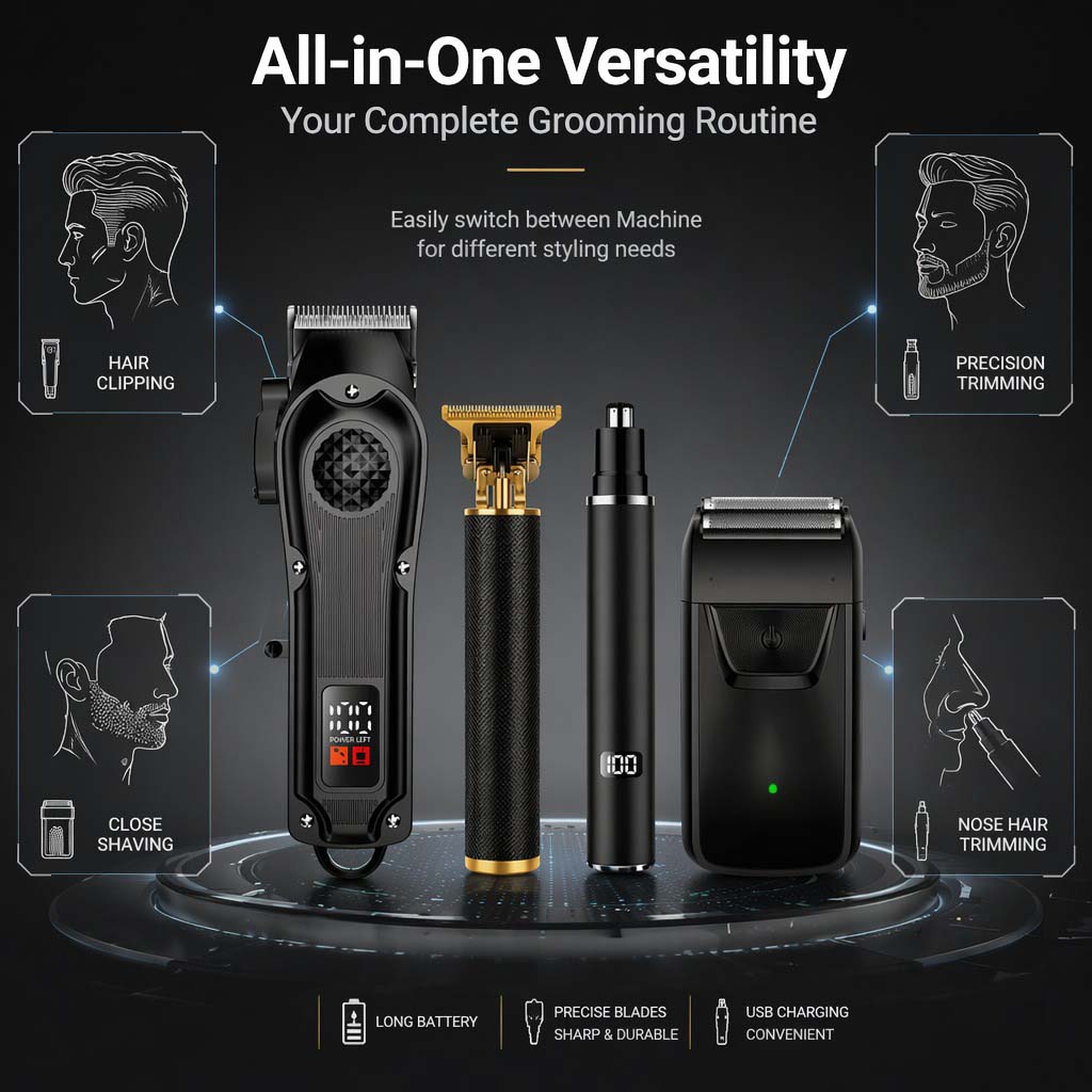 4-in-1 Men's Hair Clipper Set  - Home Barbershop 评论和价格