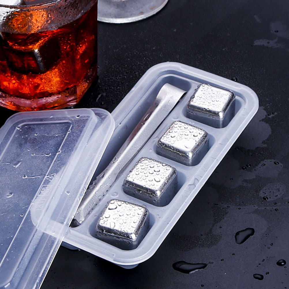 2Sets Stainless Steel Ice Cube - Home Bar Set 评论和价格