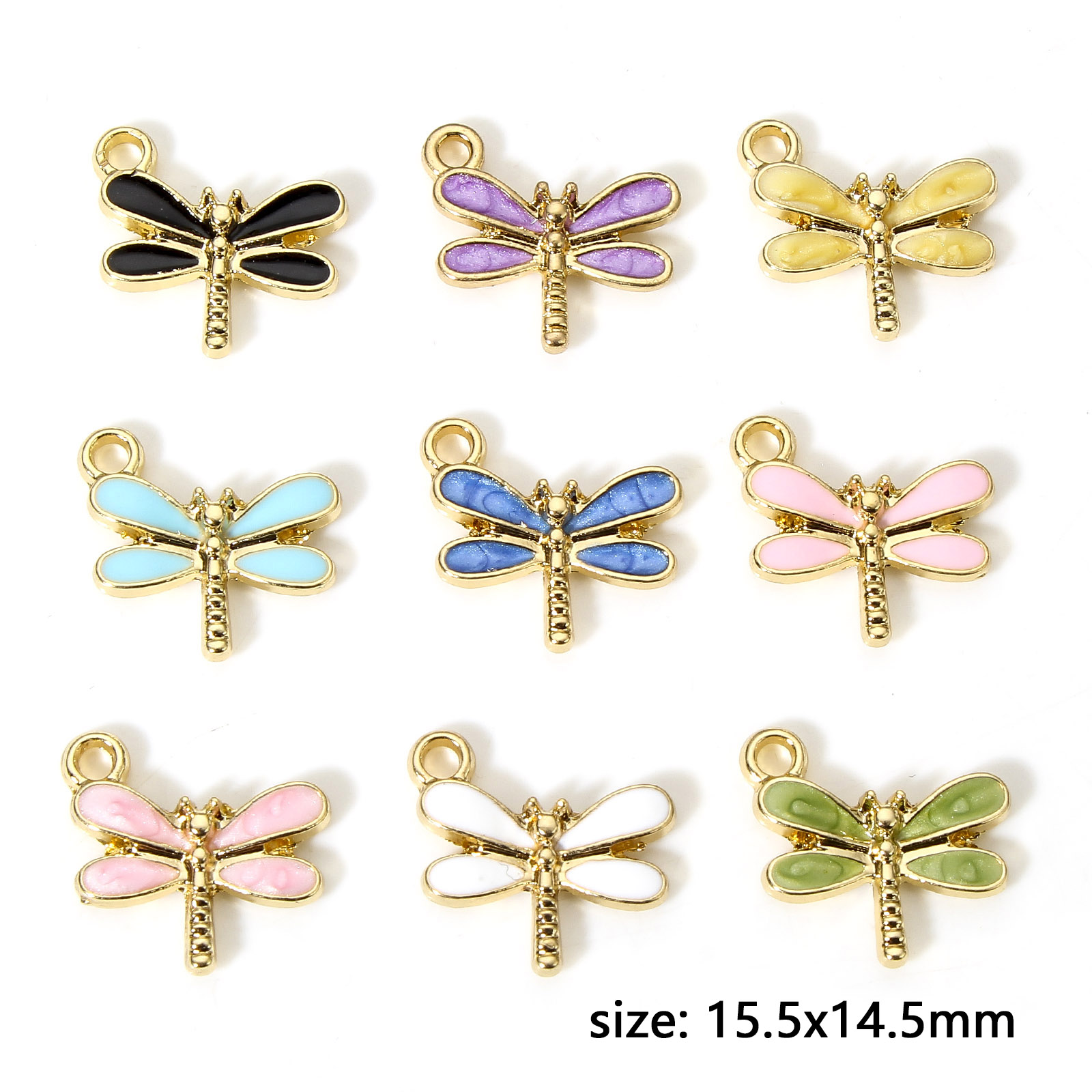 10 PCs  Dragonfly Animal Ename - Bar Cart Gold 评论和价格