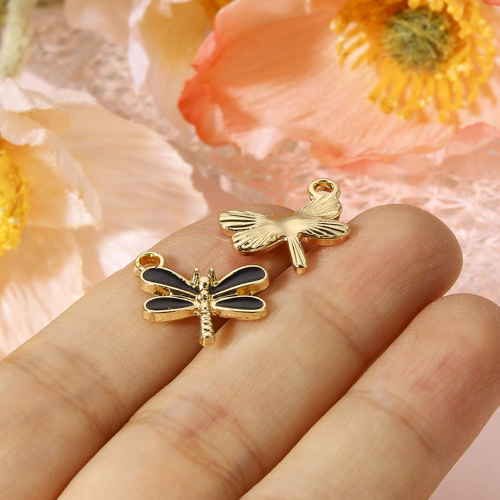 10 PCs  Dragonfly Animal Ename - Bar Cart Gold 评论和价格