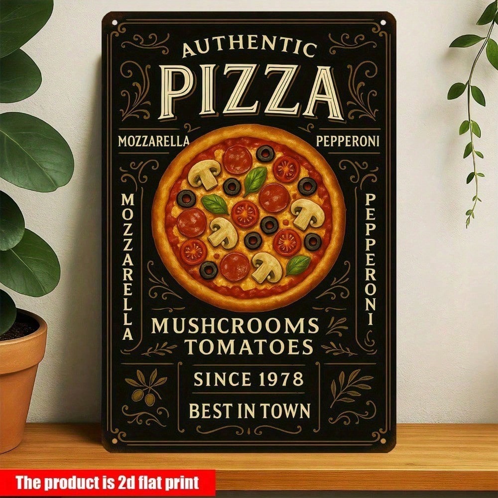 Vintage Pizzeria Metal Tin Sig - Home Bar And Kitchen 评论和价格