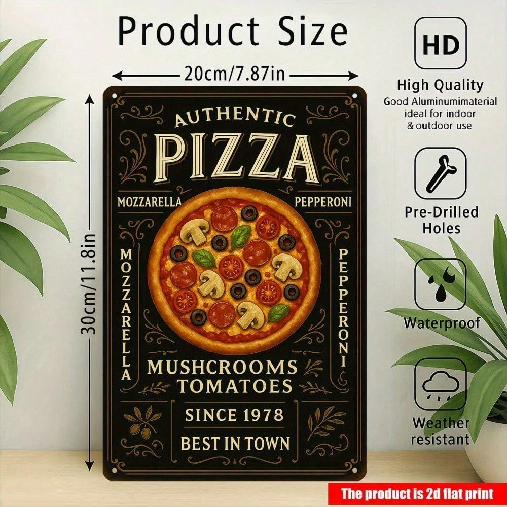 Vintage Pizzeria Metal Tin Sig - Home Bar And Kitchen 评论和价格